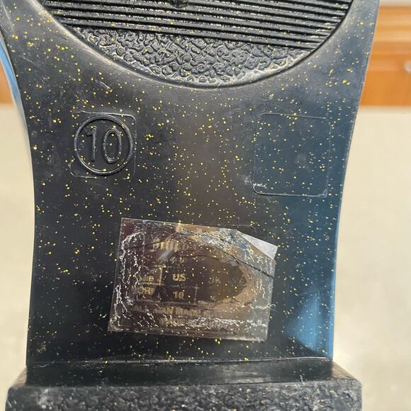 Juicy Couture Rori Women's Size 10  Rain Ankle Boots Black Glitter Sparkle - Picture 9 of 10